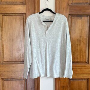 Vintage Fieldmaster Cream Soft and Thick Henley Tee with Ribbed Knit XL